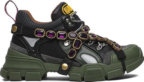 pink and green gucci sneakers|gucci flashtrek sneakers with crystals.